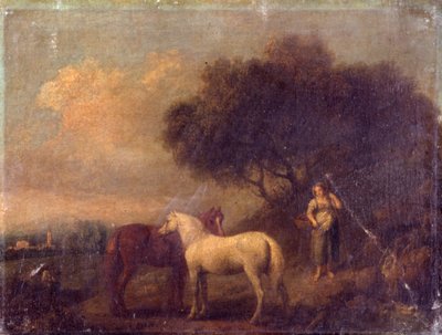 Landscape with Horses by Unbekannt Unbekannt